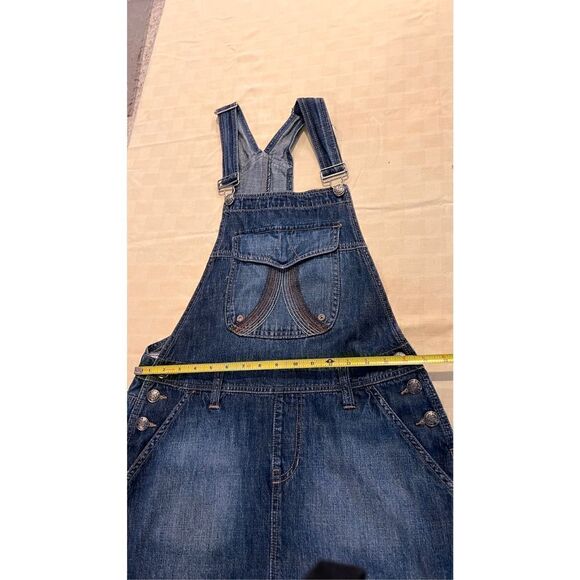 Squeeze Jeans Womens Square Neck Bib Overall Skirtall Denim Dress Blue Size 11 - Picture 6 of 11